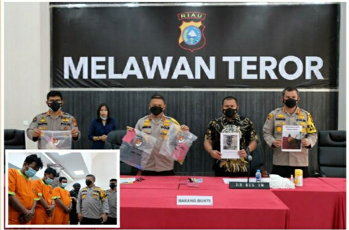 Polda Riau Serius Ungkap Aksi Teror, Seorang Satpam dan Dua Rekannya Dibekuk