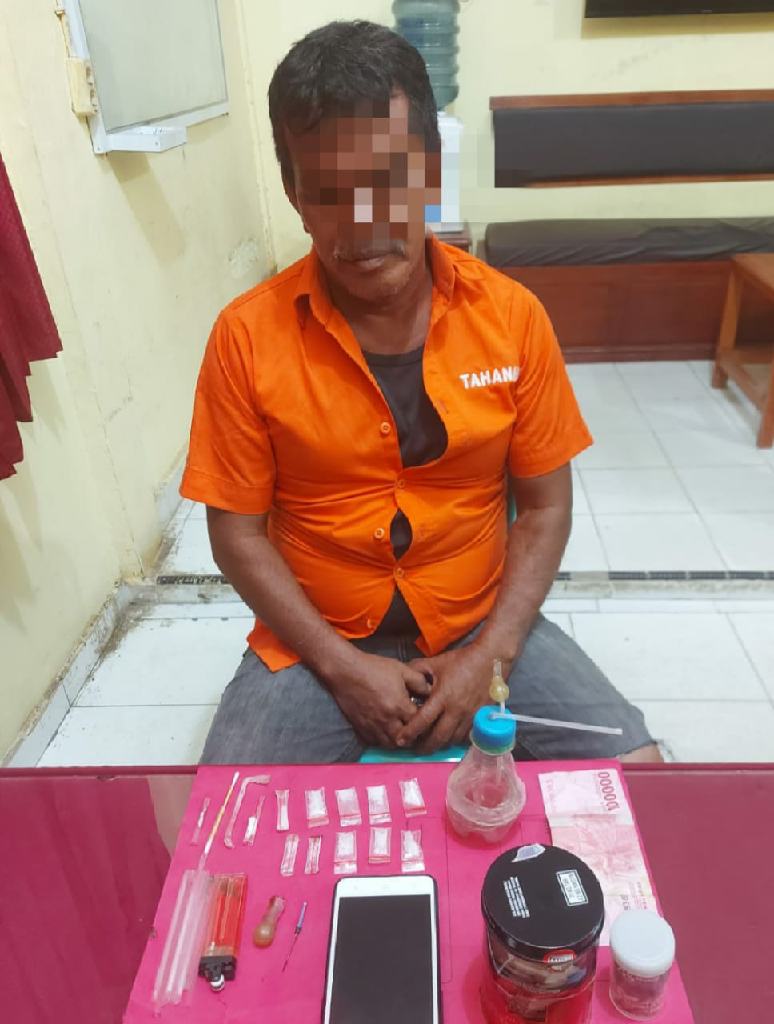 Lagi, Polsek Tapung Hulu Tangkap Pengedar Shabu di Pondok Dalam Areal Kebun Sawit 