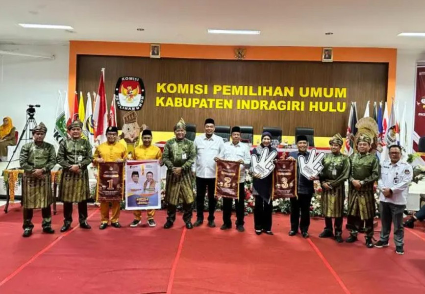 Nomor Urut Paslon Bupati dan Wakil Bupati Inhu Ditetapkan Hari Ini