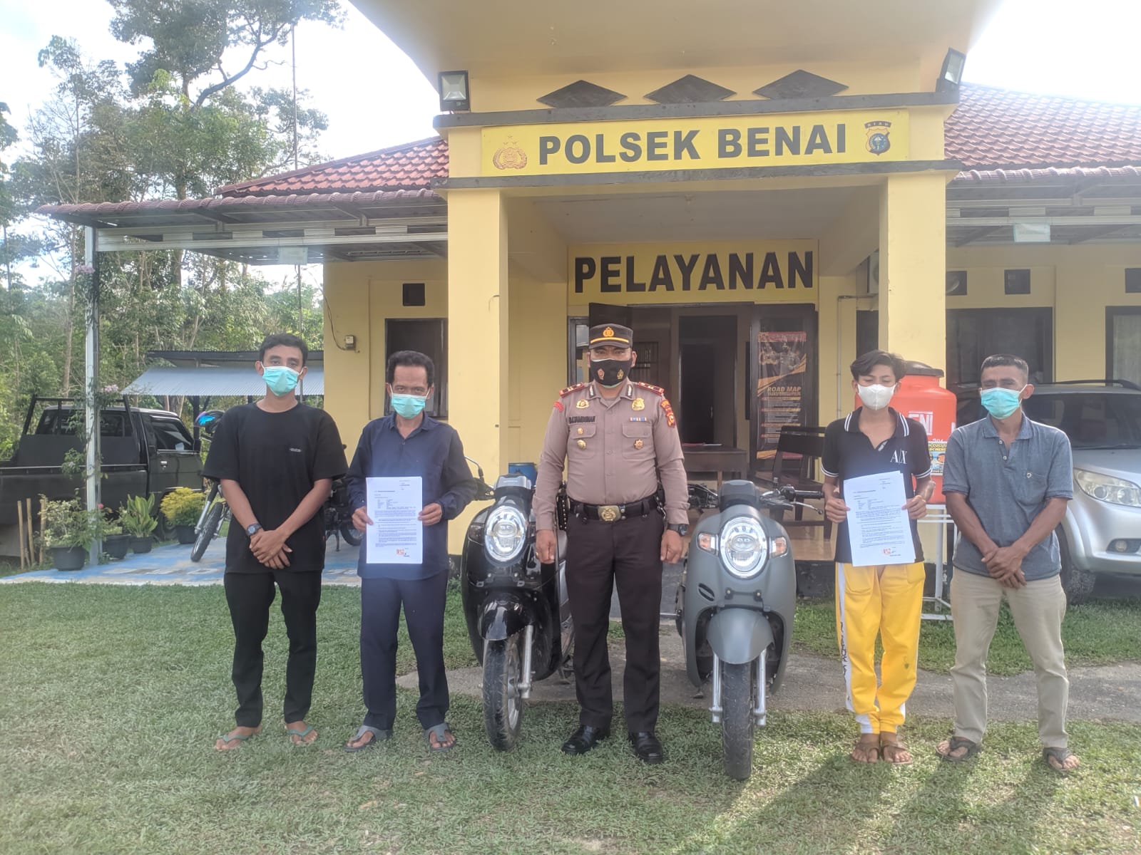 Polsek Benai Serahkan Dua Unit Ranmor R2 Kepemilikannya, Ini Imbau Kapolsek Benai