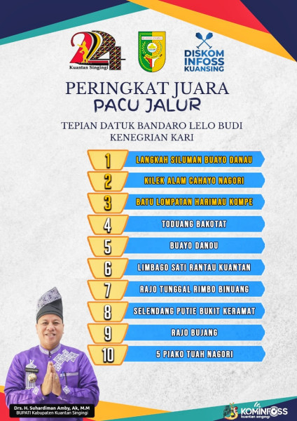 Pacu Jalur Kari Gelar 2 Sukses Sekaligus Bupati Suhardiman Sampaikan Apresiasi