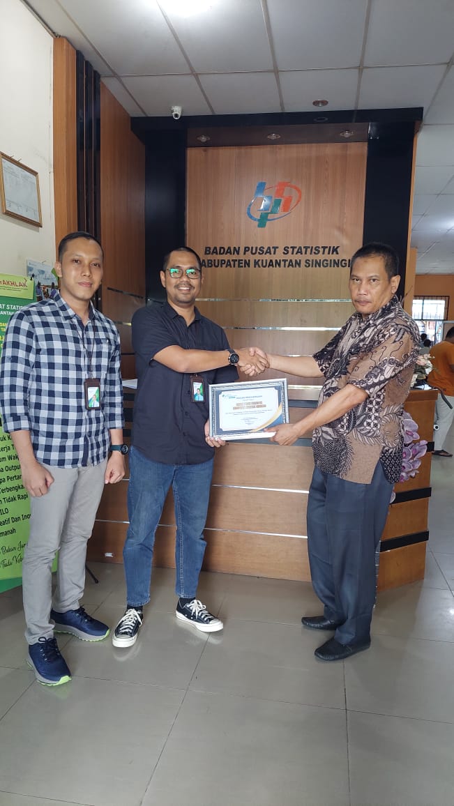 BPJAMSOSTEK Kuantan Singingi Beri Penghargaan BPS atas Partisipasi Aktif Lindungi Mitra Kerja