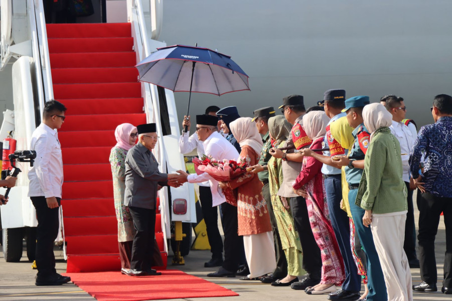 Kapolda Aceh bersama Forkopimda Sambut Kedatangan Wapres Ma’ruf Amin