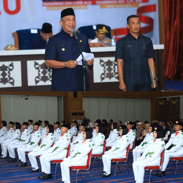 Bupati Anton Kukuhkan Paskibraka Rohul 2025: Kibarkan Merah Putih Dengan Jiwa Merdeka