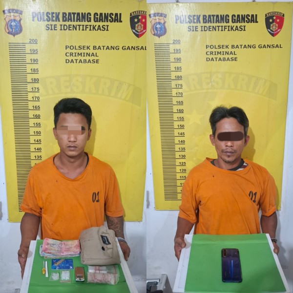 Jadikan Samping Ponpes Sebagai Markas Jualan Narkoba, Polsek Batang Gansal Ringkus Dua Pelaku