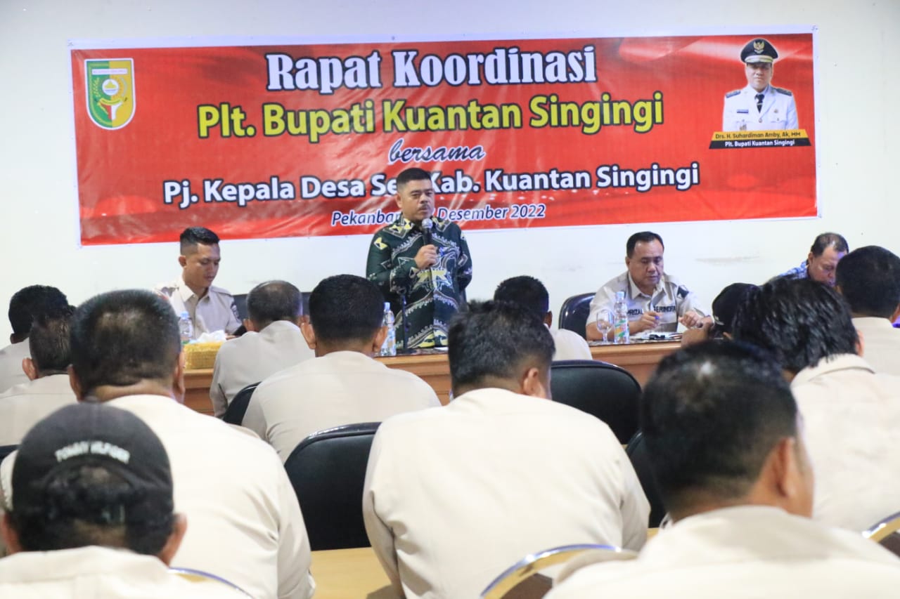 Evaluasi Program dan Kinerja,  Suhardiman Kumpulkan PJ Kades Se Kuansing