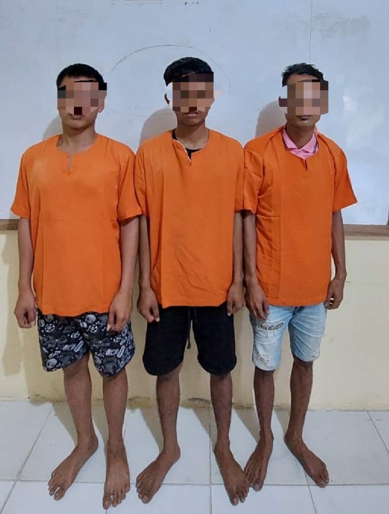 Lolos dari Tangkapan Satpam, 3 Pelaku Curat Ini Akhirnya Diringkus Reskrim Polsek Tapung Hilir 