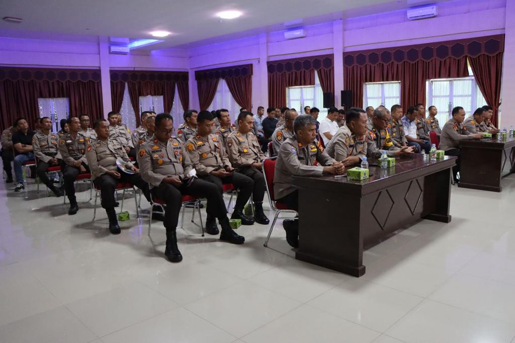 Kapolres Kuansing Dan PJU Sambut Tim Birorena Polda Riau Dalam Rangka Sosialisasi Penggunaan Anggaran T.A 2023