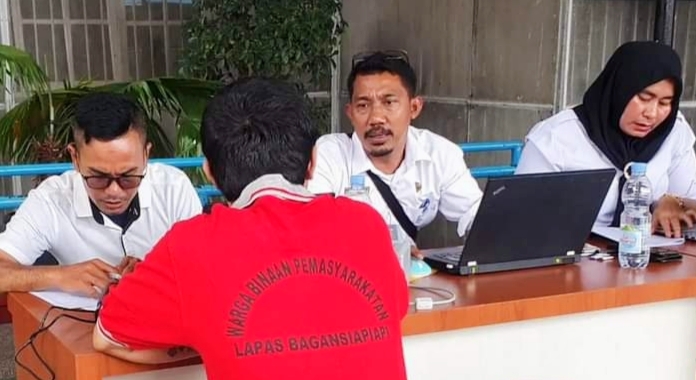 Jelang Pemilu, Lapas Bagansiapiapi Lakukan Pemutakhiran Data NIK WBP