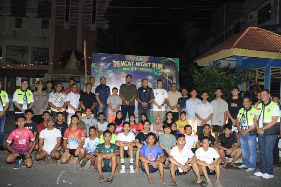 Kapolres Dan Bupati Inhu Buka Dan Lepas Secara Simbolis Rengan Night Run, Sosialisasi Tanjak Dan Anti Balap Liar