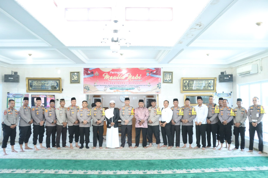 Bertema Pilkada Aman dan Sukses, Polres Inhu Gelar Peringatan Maulid Nabi