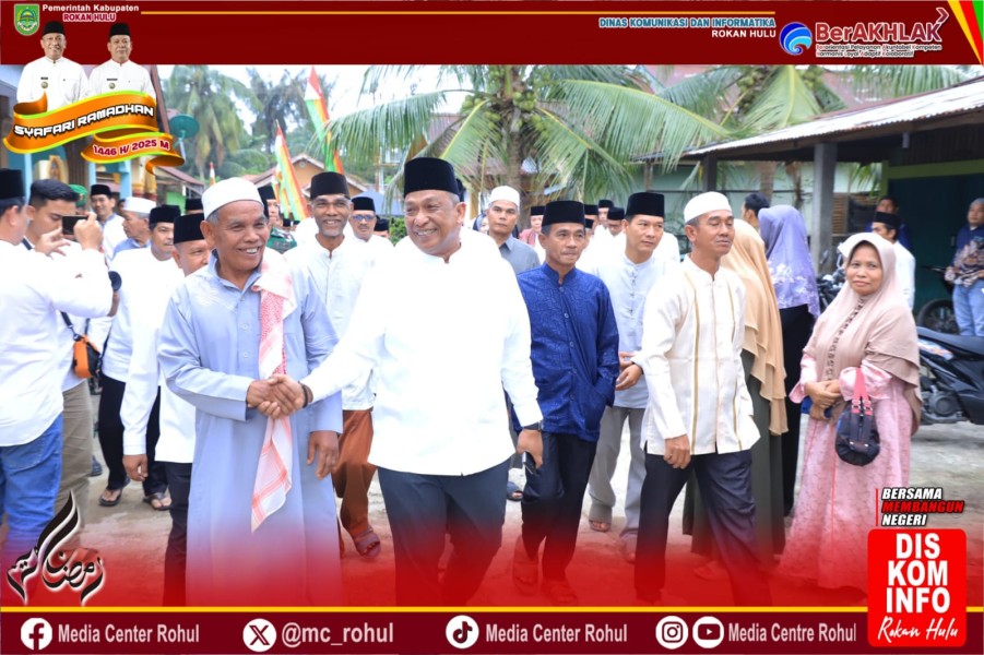Ratusan Masyarakat Sambut Kunjungan Safari Ramadan Bupati & Wakil Bupati Rohul Di Desa RTB