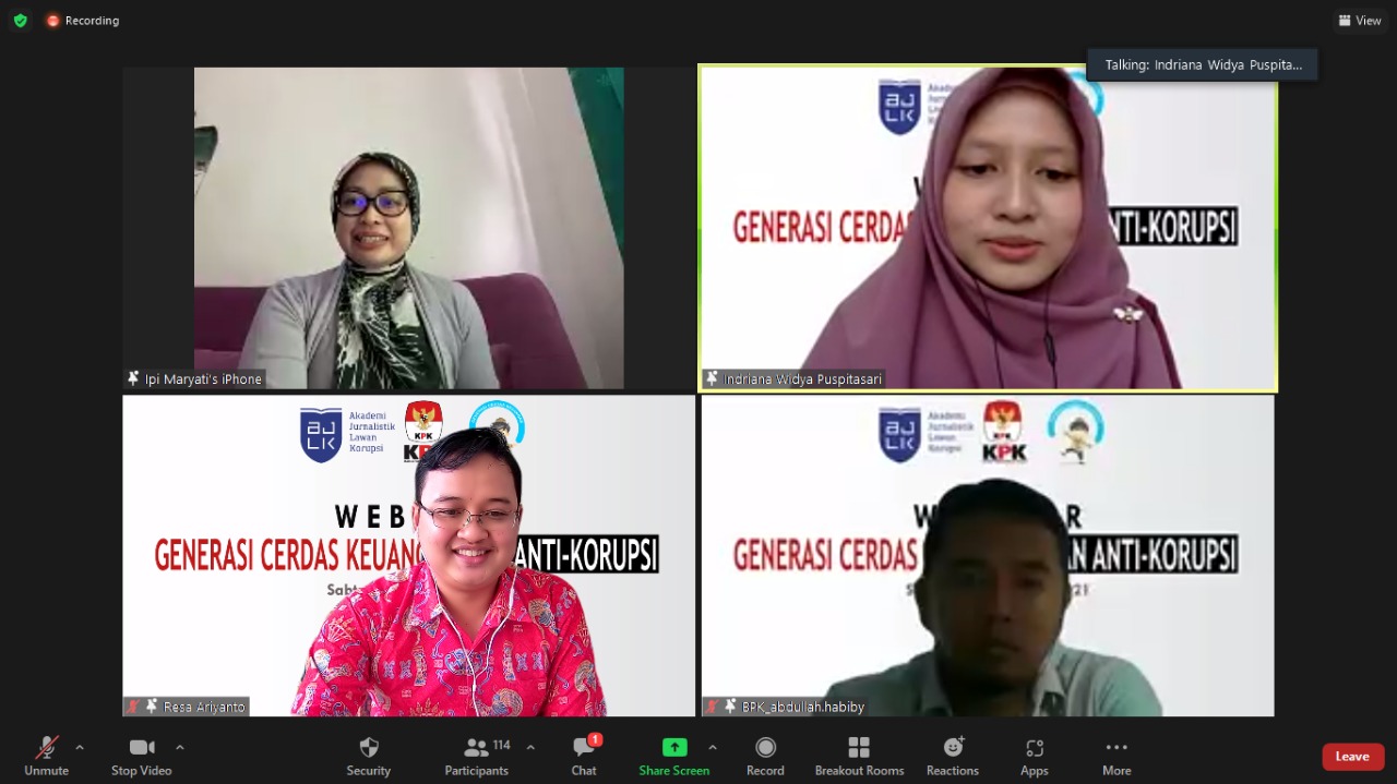 Juru Bicara KPK, Ipi Maryati Kuding Jadi Keynote Speech dalam Webinar Pendidikan Anti-Korupsi