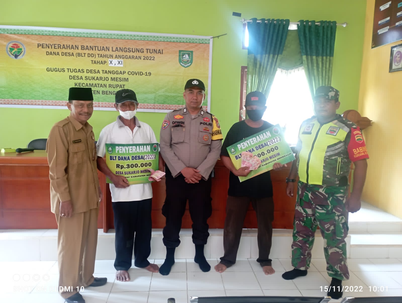 Pemdes Sukarjo Mesim  Salurkan BLT-DD Tahap X _Xl  THN 2022 Kepada 34 KPM   