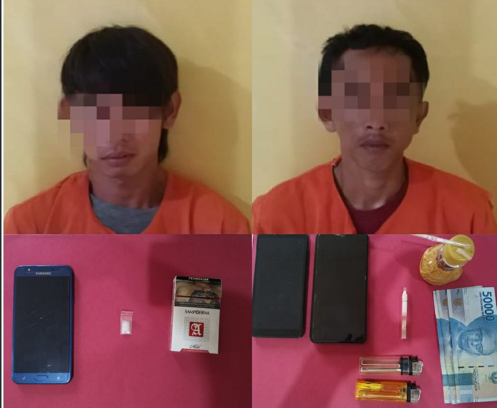 Dua Pelaku Narkoba Diringkus Polsek Tapung Hilir di 2 TKP Desa Kota Bangun