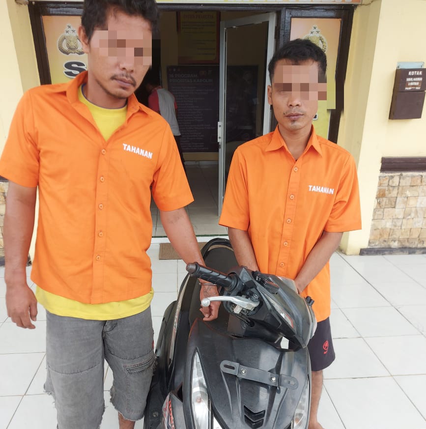 Unit Reskrim Polsek Tapung Hulu Tangkap Dua Pelaku Curanmor Saat Pesta Narkoba