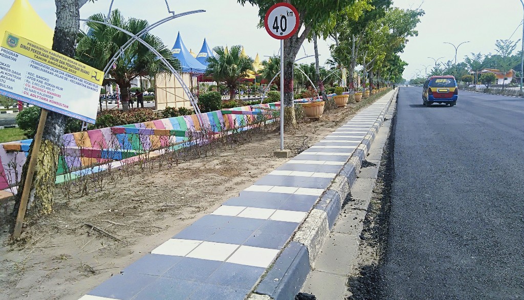 Jelang MTQ Riau, Jalan se-Kecamatan Bangko Diperbaiki