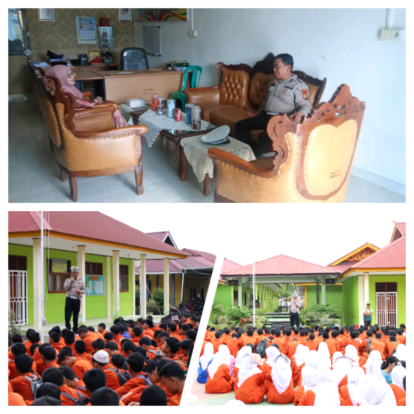 Polsek Seberida Melakukan Sosialisasi Perihal Etika Berlalulintas di SMKN 1 Seberida