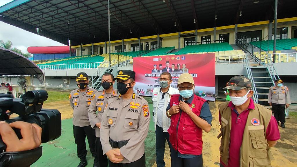 Masyarakat Kampar Antusias Ikuti Vaksinasi Massal Serentak Dalam Rangka Hari Bhayangkara ke-75