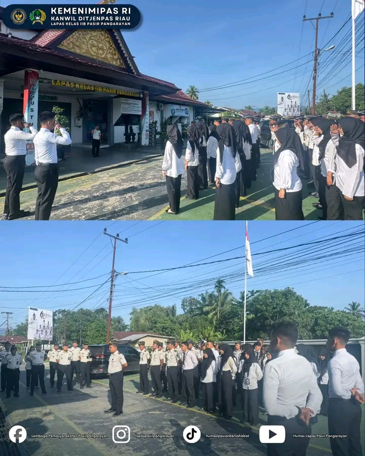 Apel Pagi Lapas Pasir Pangaraian: Perkuat Disiplin dan Kinerja Pasca HBP ke-62