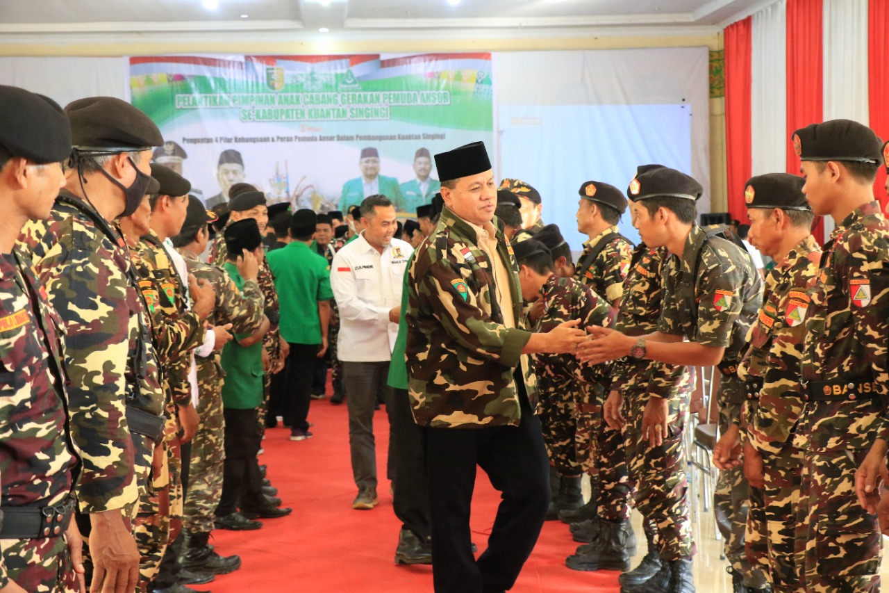 Di Acara Pelantikan PAC Ketua Ansor Riau Puji Kepedulian Plt Bupati Kuansing